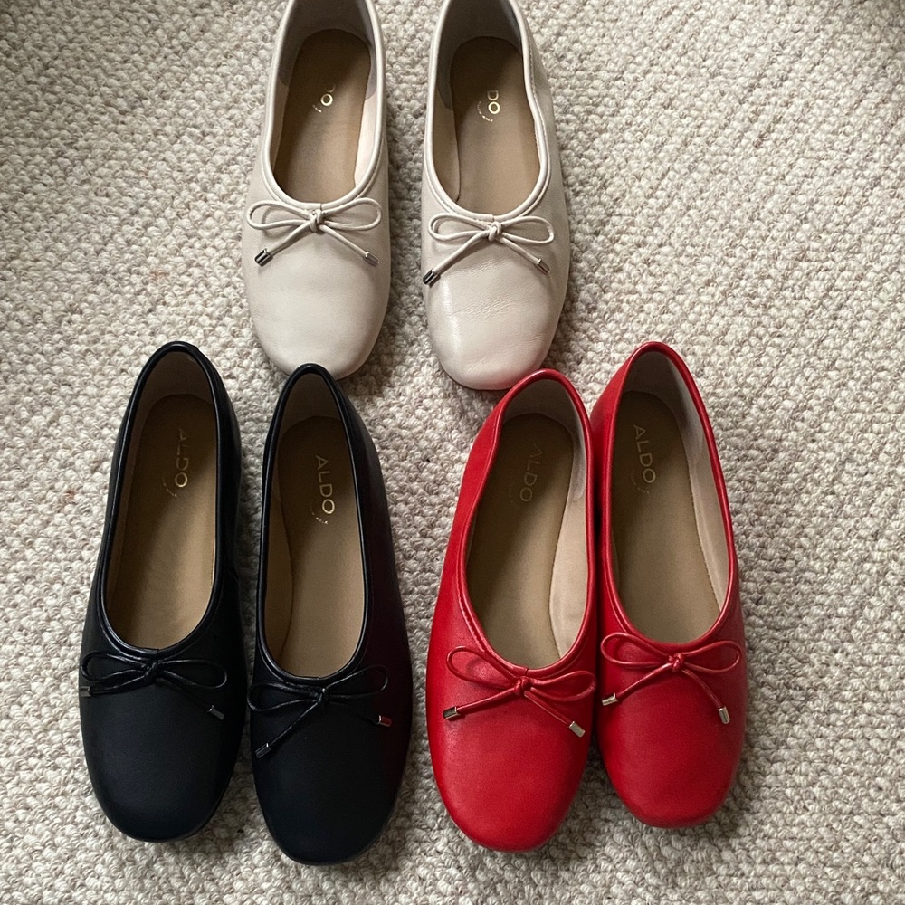 Three pairs of ballet flats size 7